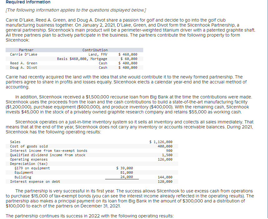 Required Information fThe foiiowing information