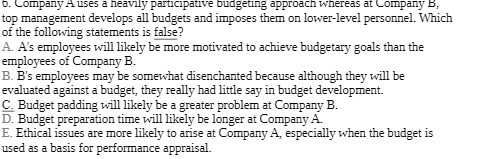 D. Company A uses a heavily participative