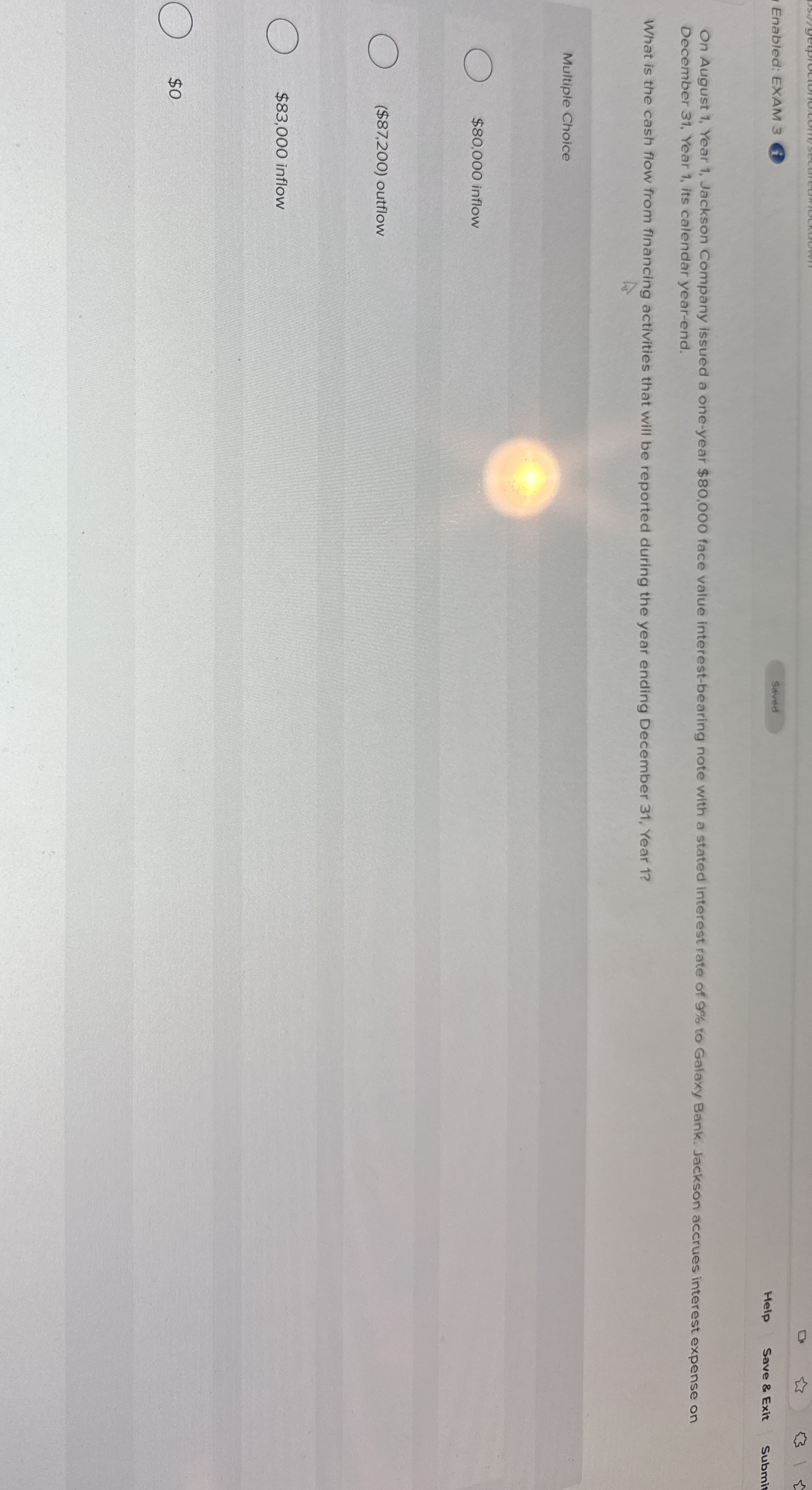 Enabled: EXAM 3 December 3 1 , Year 1 , its