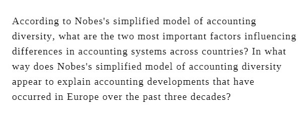 According to Nobes's simplified model of