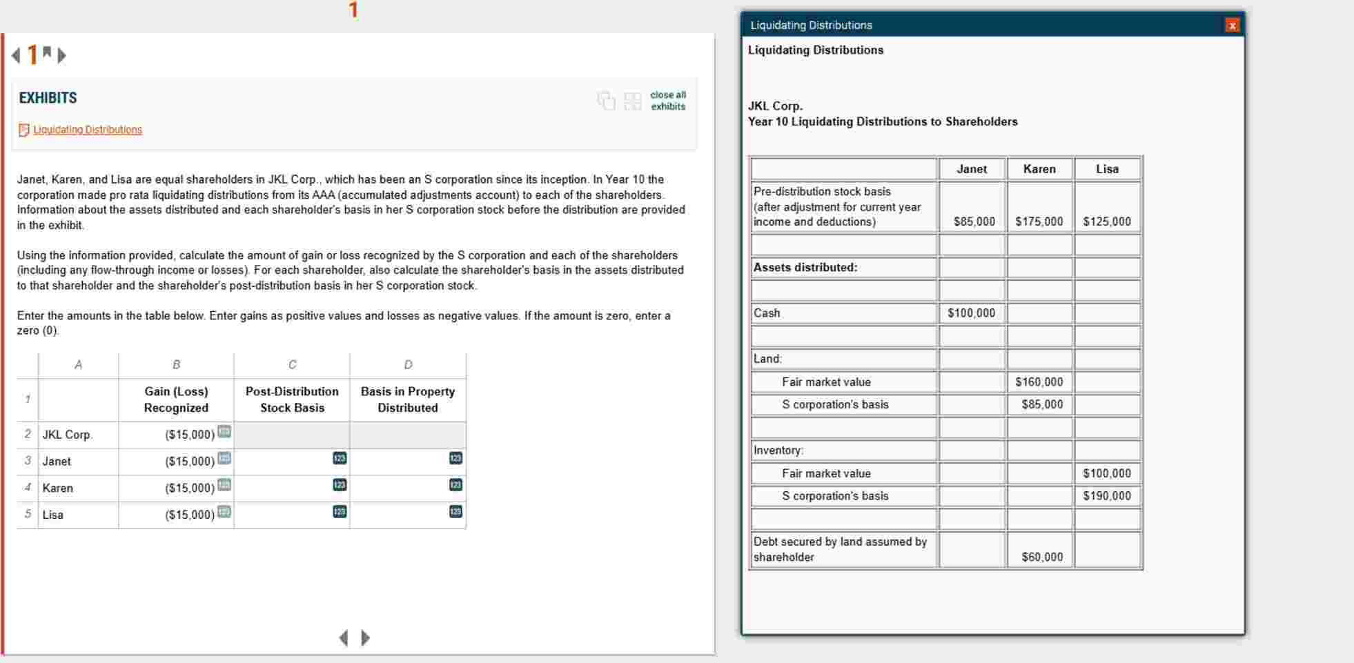 EXHIBITS RLiquidating Distributions Janet, Karen,