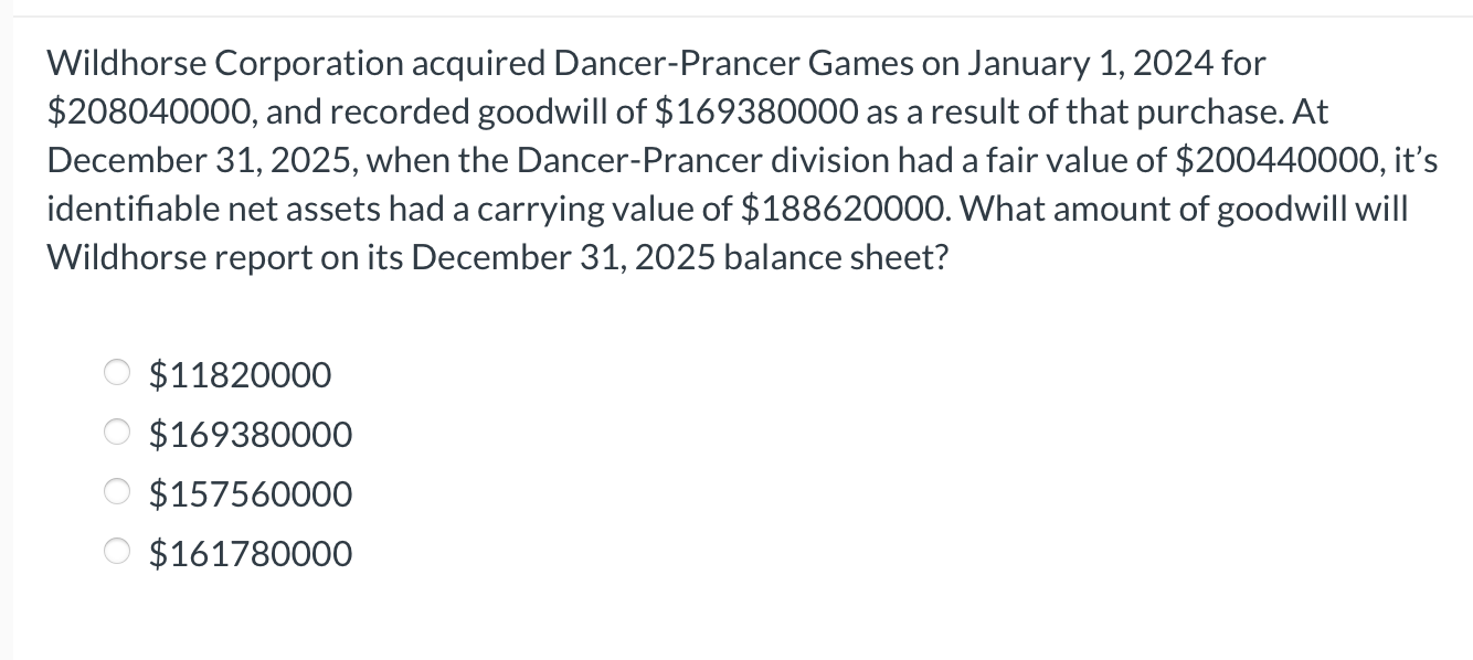 Wildhorse Corporation acquired Dancer - Prancer