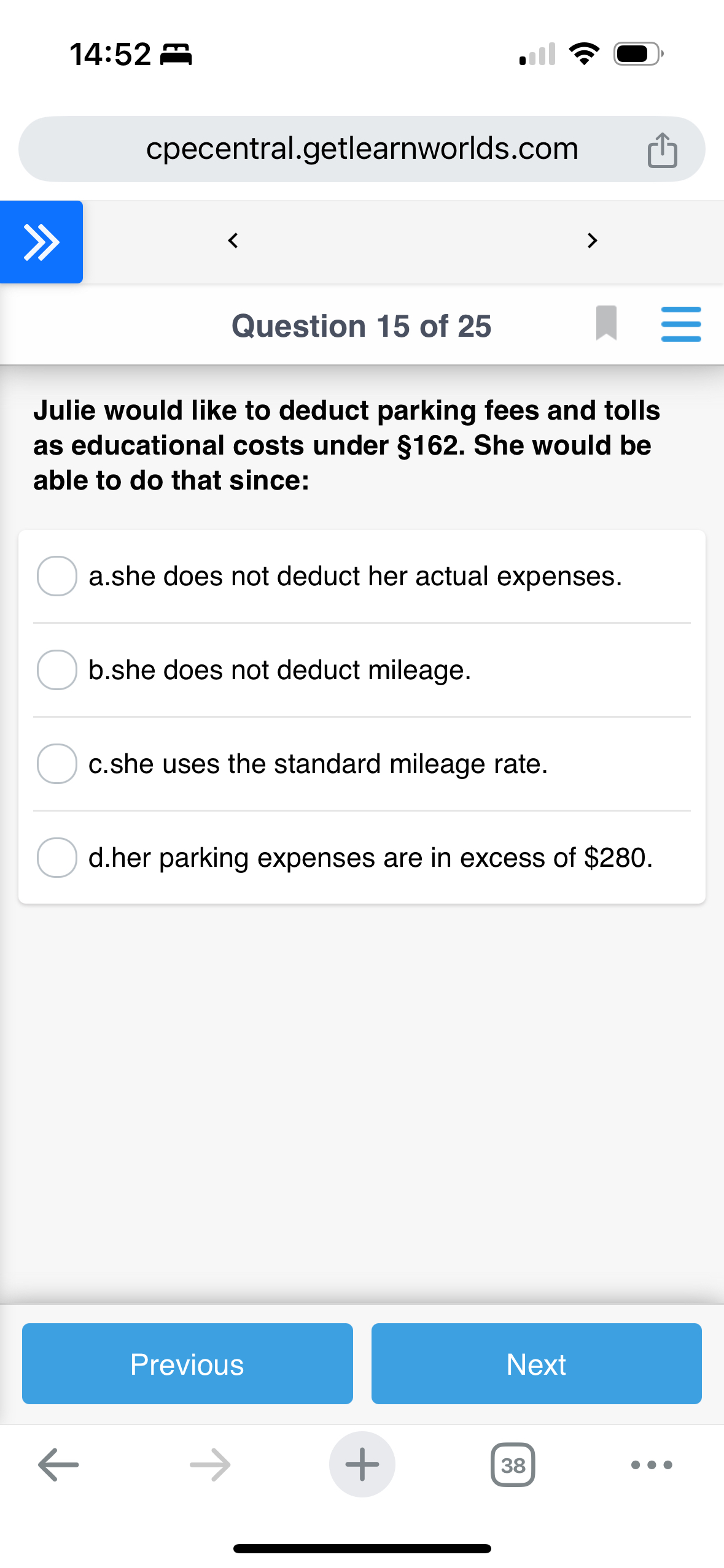 1 4 : 5 2 cpecentral.getlearnworlds.com Question