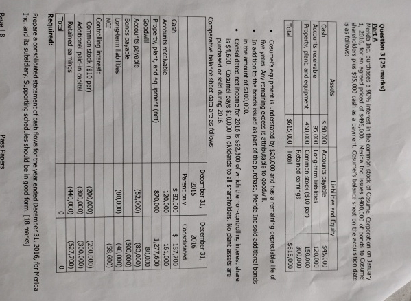 Question 3 [ 2 5 marks ] Part A Merida Inc.