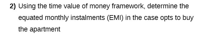 2) Using the time value of money framework,