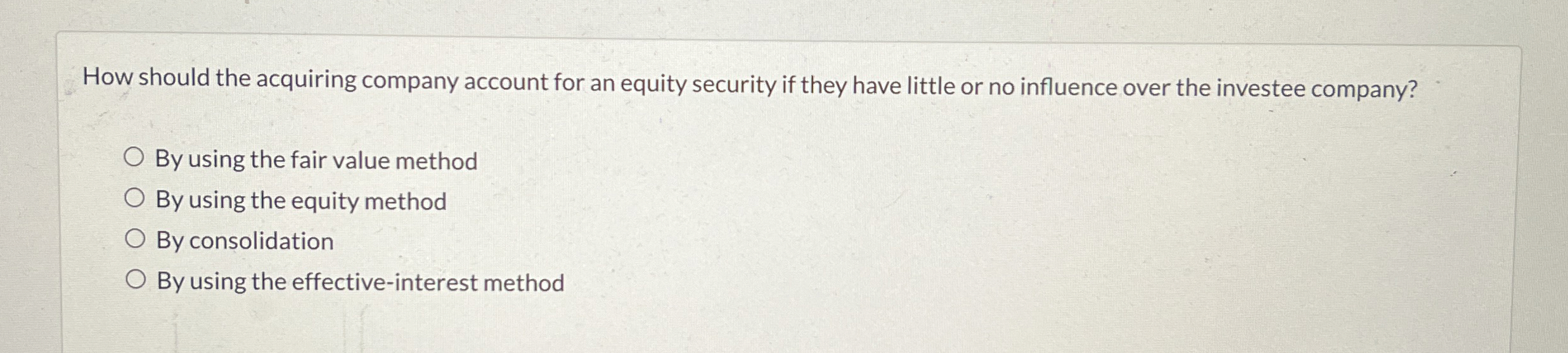 How should the acquiring company account for an
