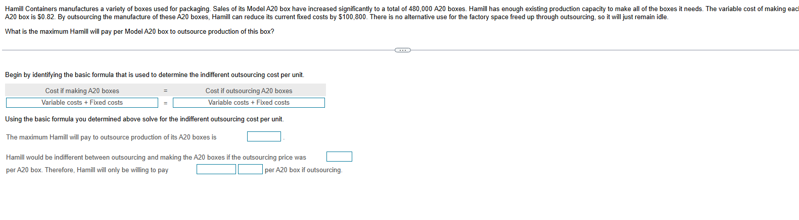 A 2 0 box is \ ( \ $ 0 . 8 2 \ ) . By outsourcing
