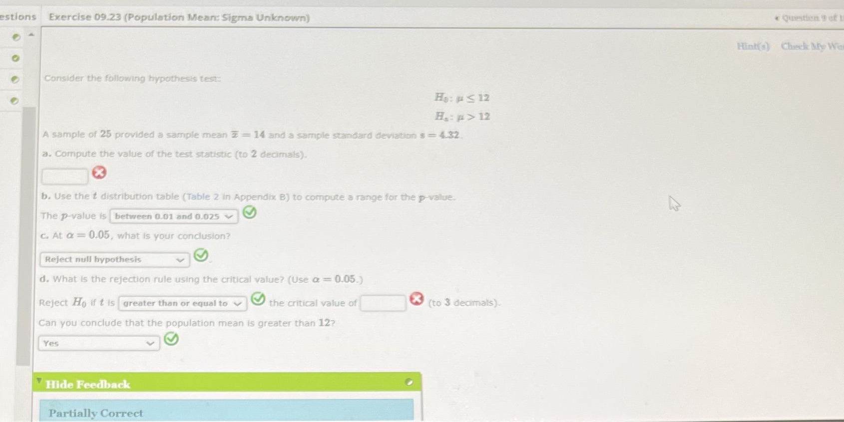estions Exercise 09.23 (Population Mean: Sigma