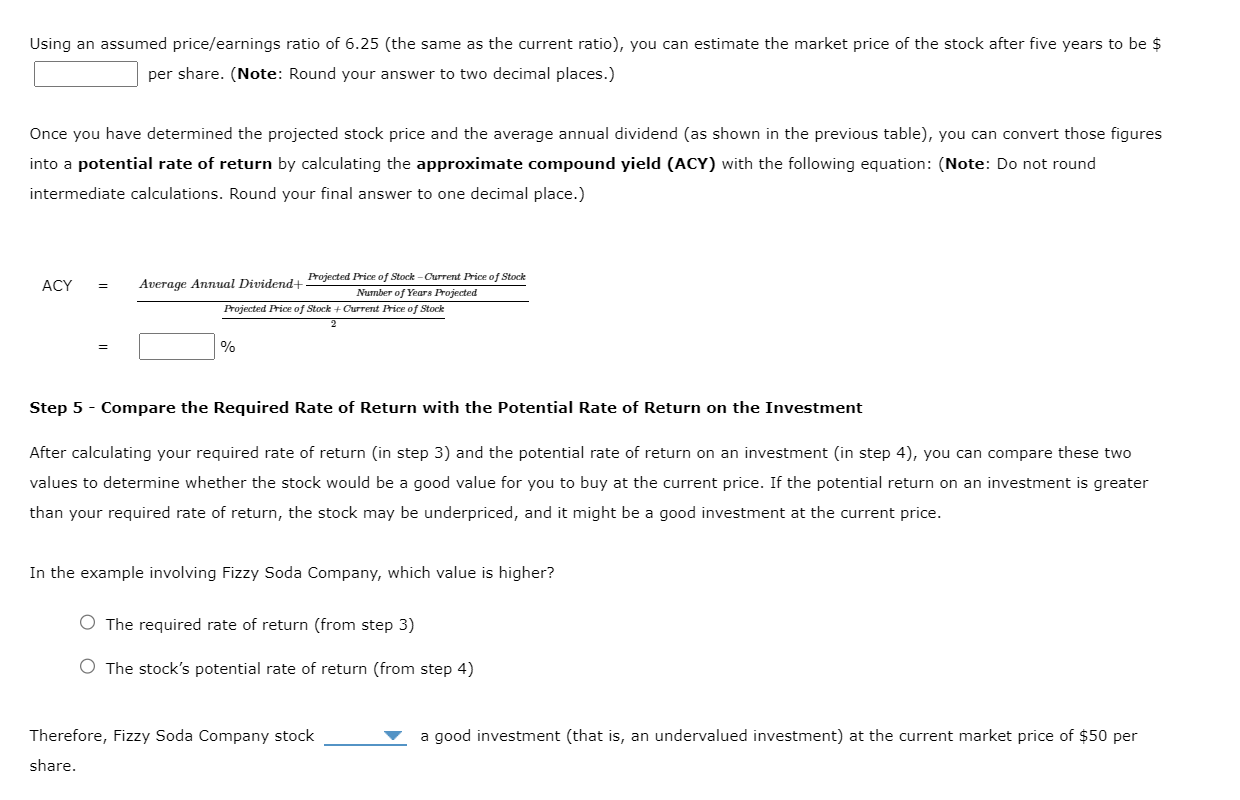 11. Calculating a potential investment return -