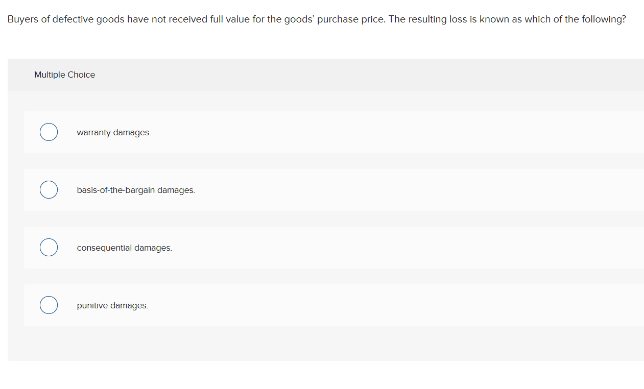 Buyers of defective goods have not received full