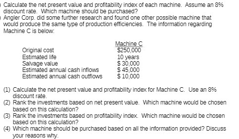 Calculate the net present value and profitability