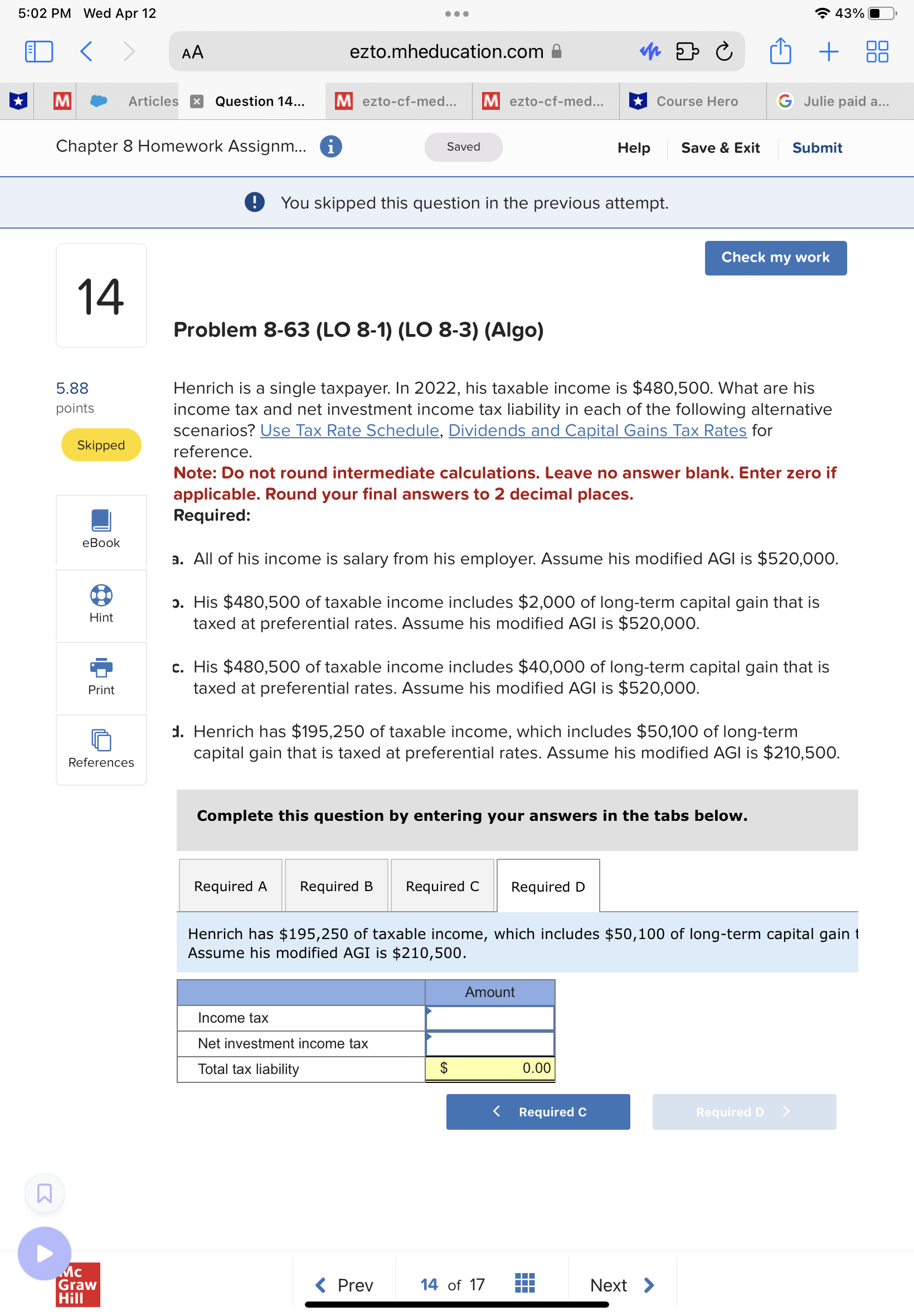 5:02 PM Wed Apr 12 ... 4? 43%[1 ED < AA