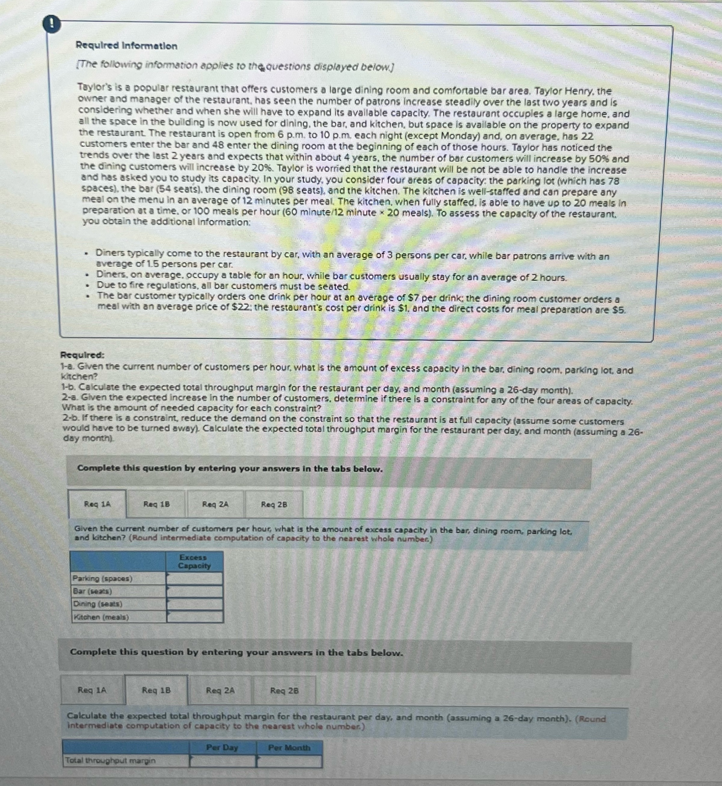 Required Information The following information