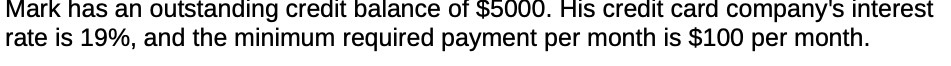 Mark has an outstanding credit balance of $5000.