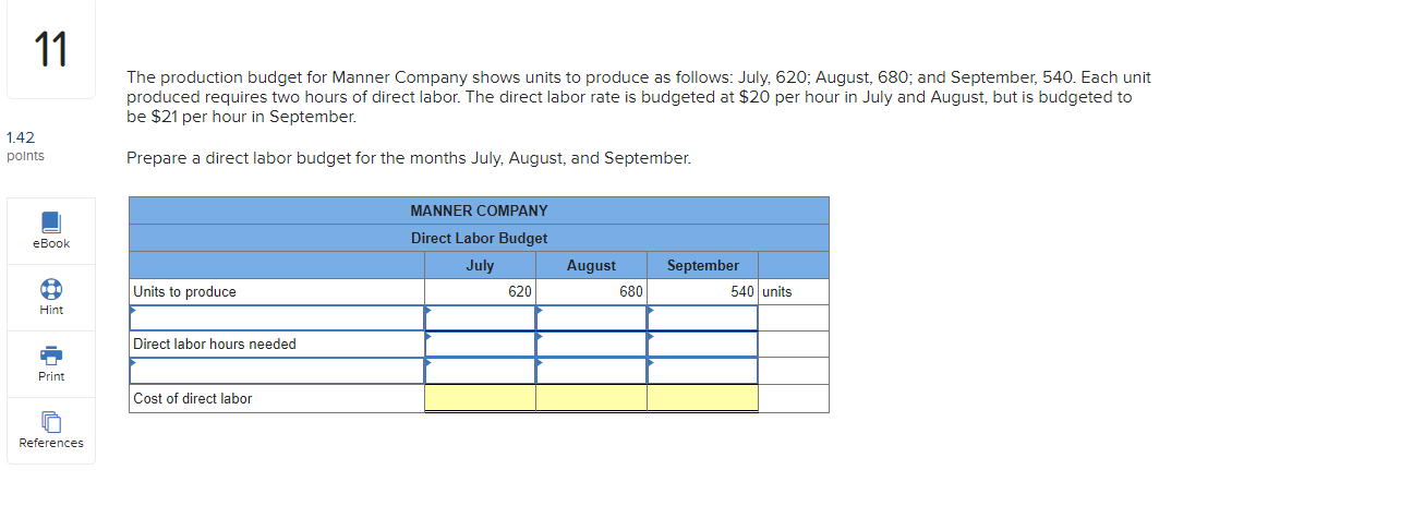 9 Ramos Company provides the following budgeted