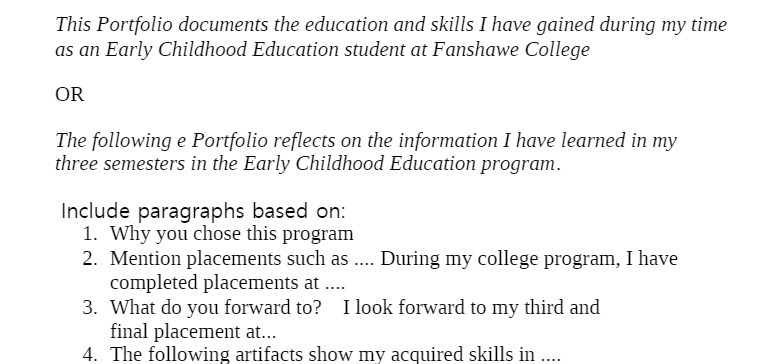 This Portfolio documents the education and skills