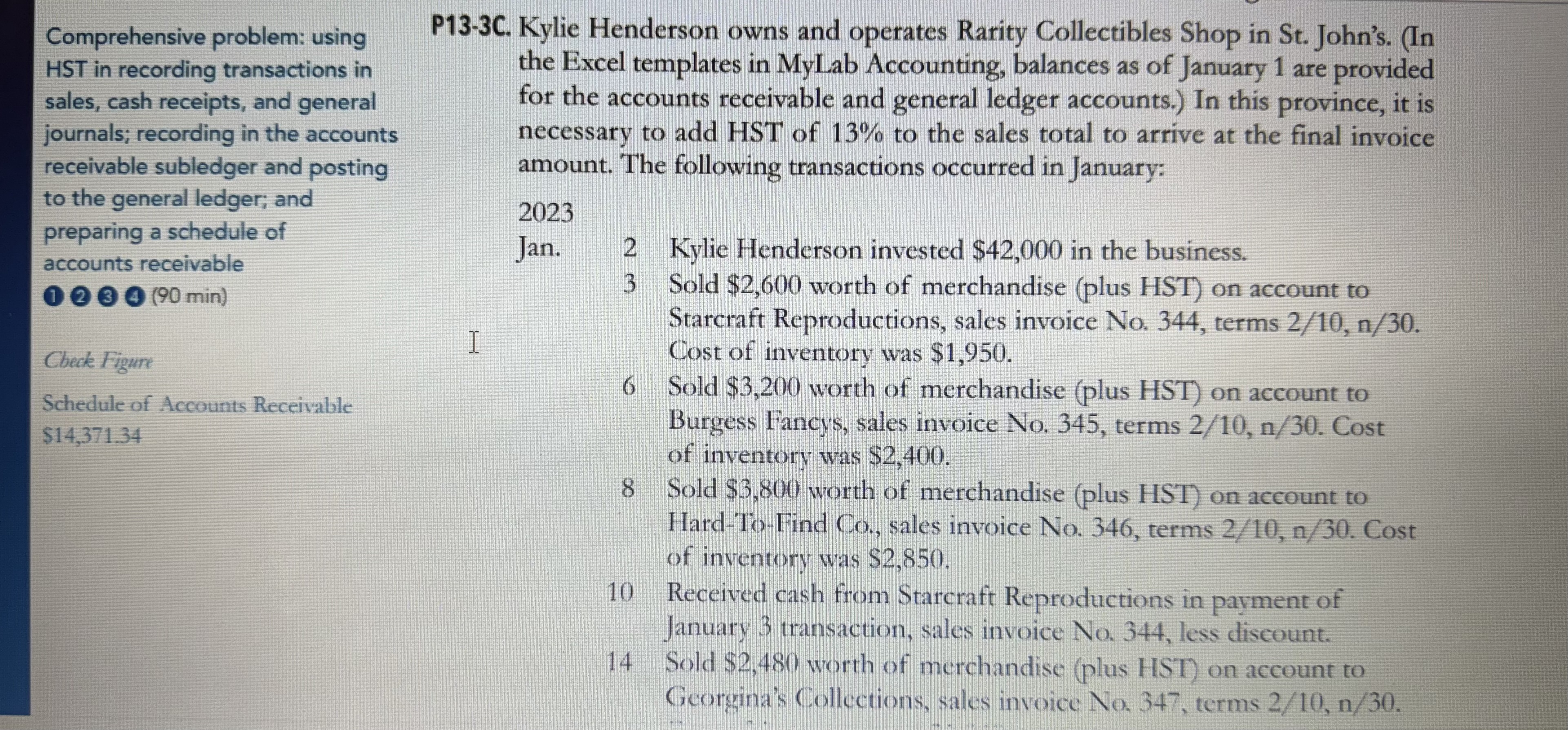 Comprehensive problem: using P13-3C. Kylie