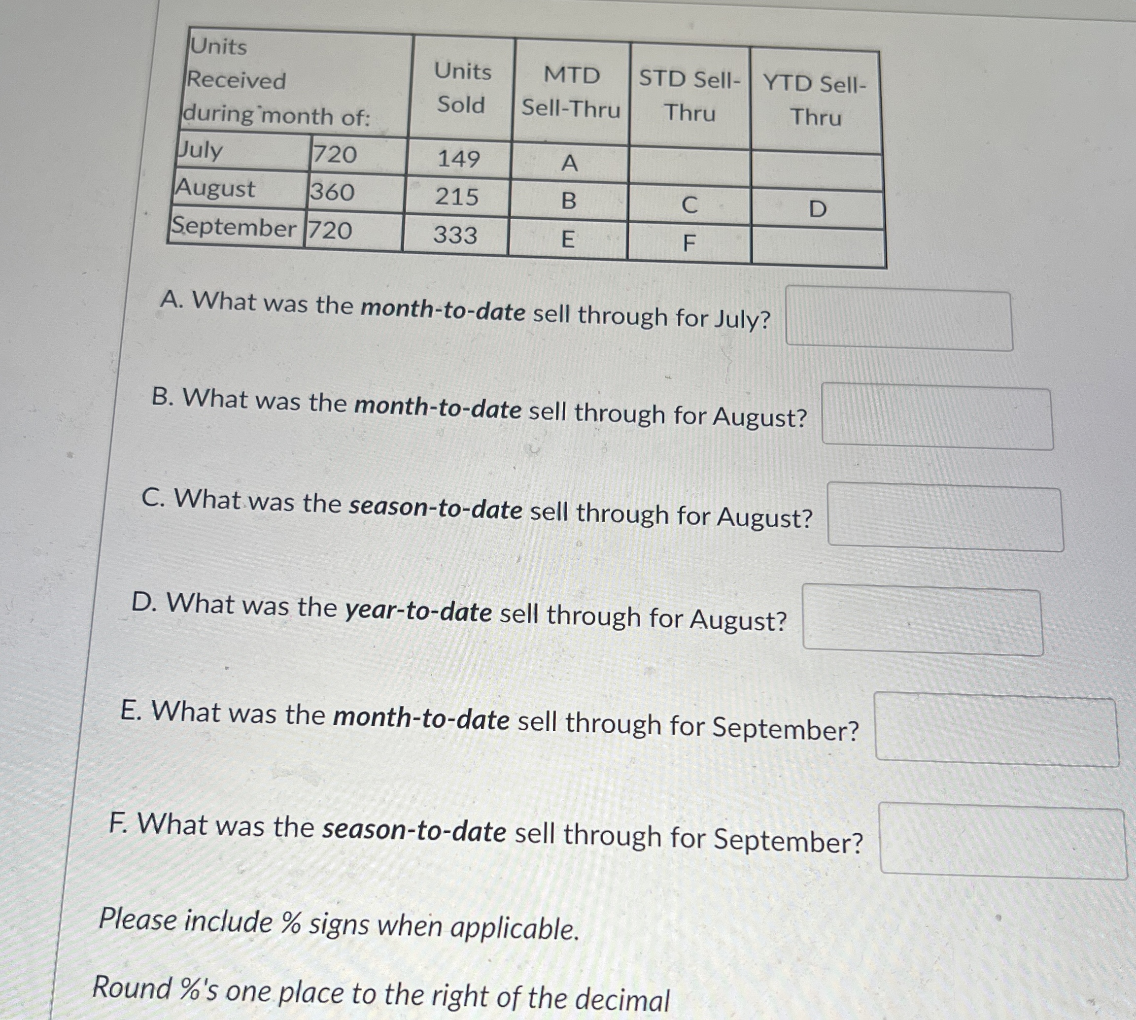 \ table [ [ \ table [ [ Units ] , [ Received ] ,