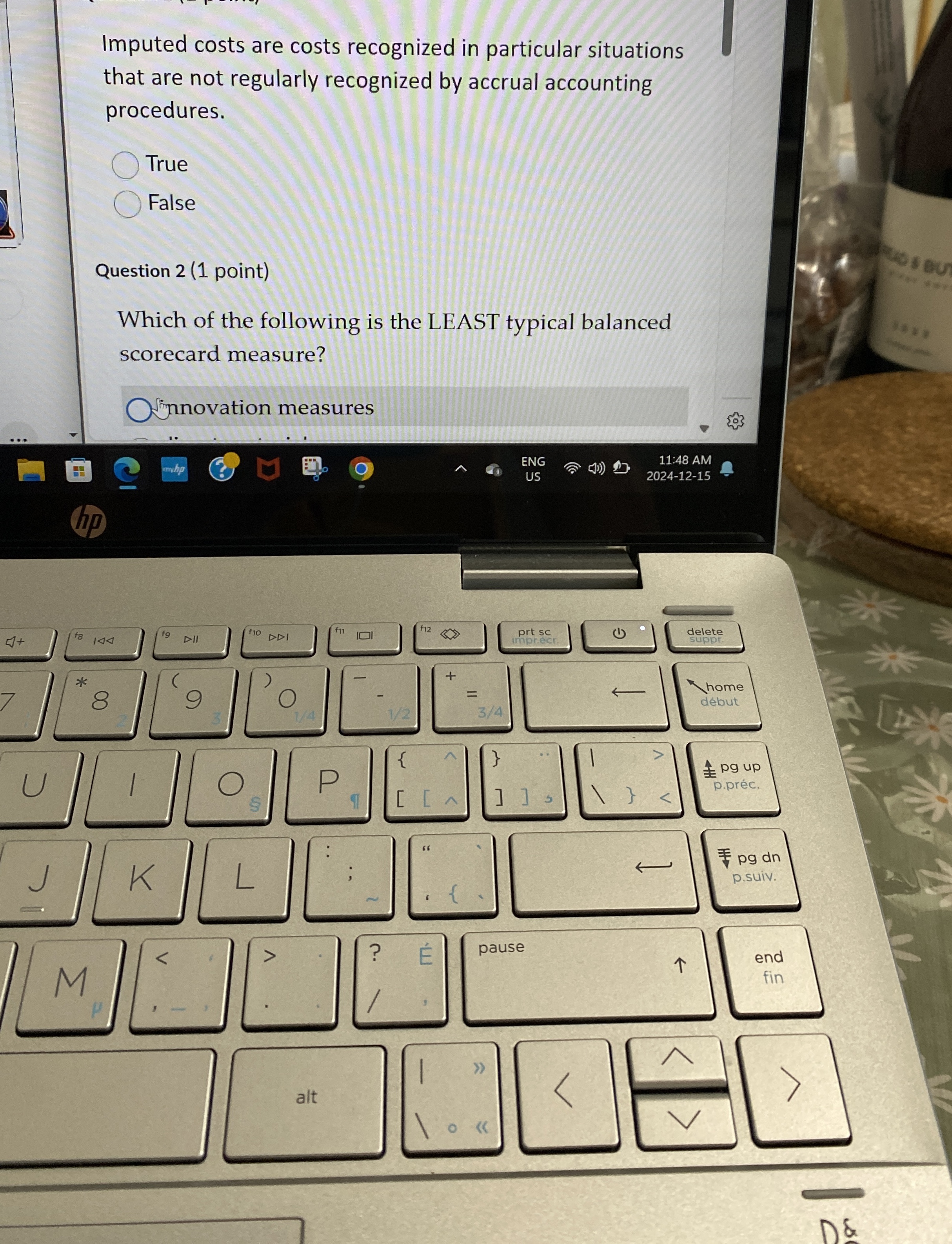 Imputed costs are costs recognized in particular