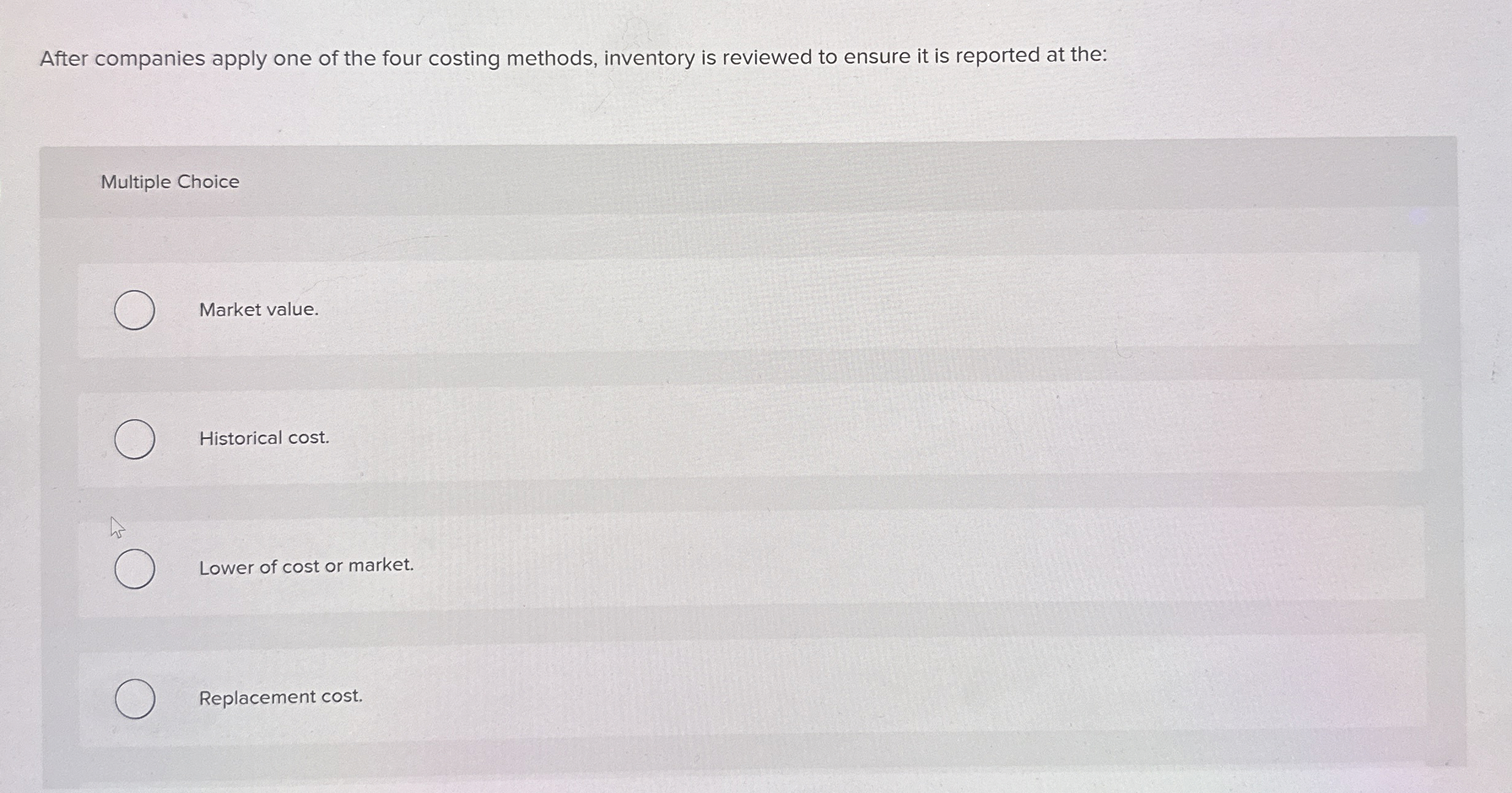 After companies apply one of the four costing