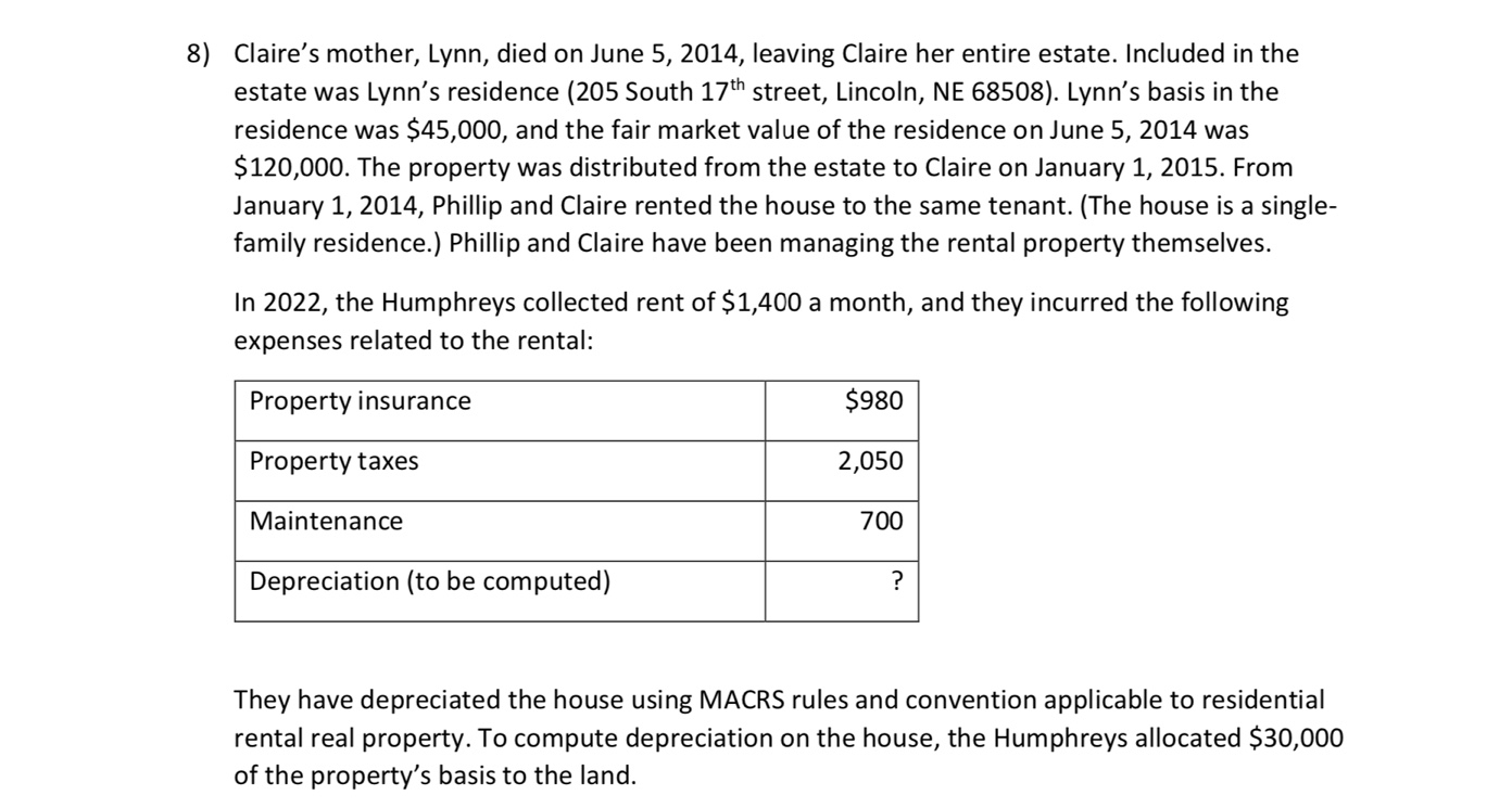 8) Claire's mother, Lynn, died on June 5,