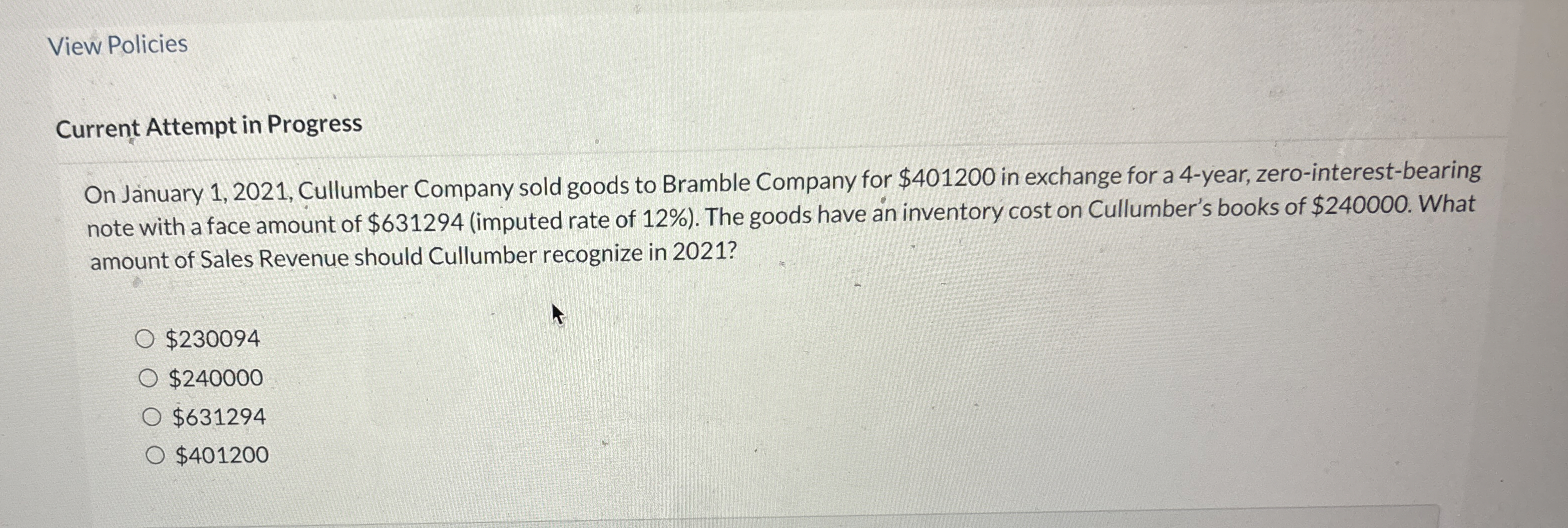 View Policies Current Attempt in Progress On