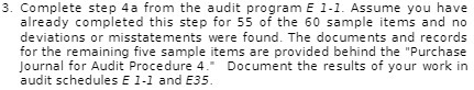 3. Complete step 4a from the audit program = 1-1.
