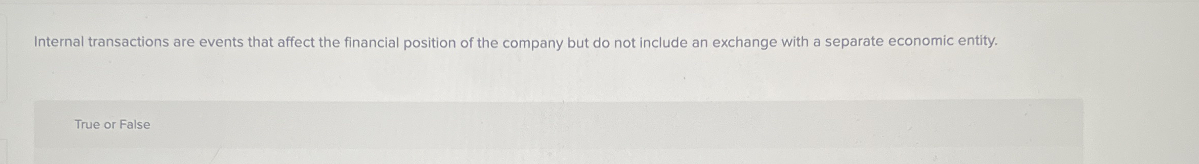 Internal transactions are events that affect the