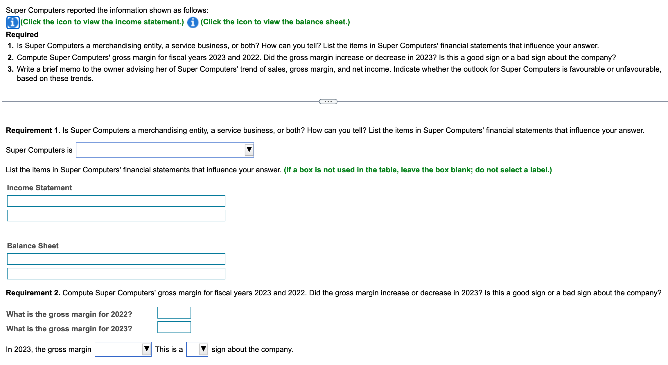 Super Computers reported the information shown as