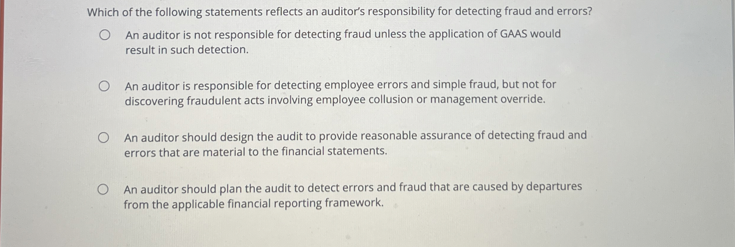 Which of the following statements reflects an