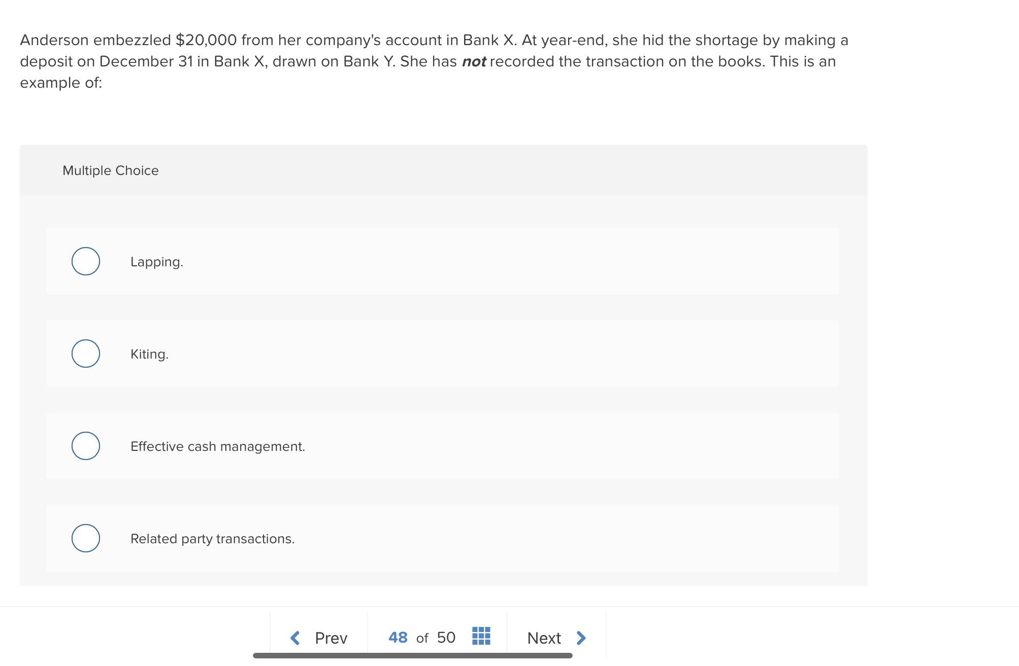 Anderson embezzled $ 2 0 , 0 0 0 from her