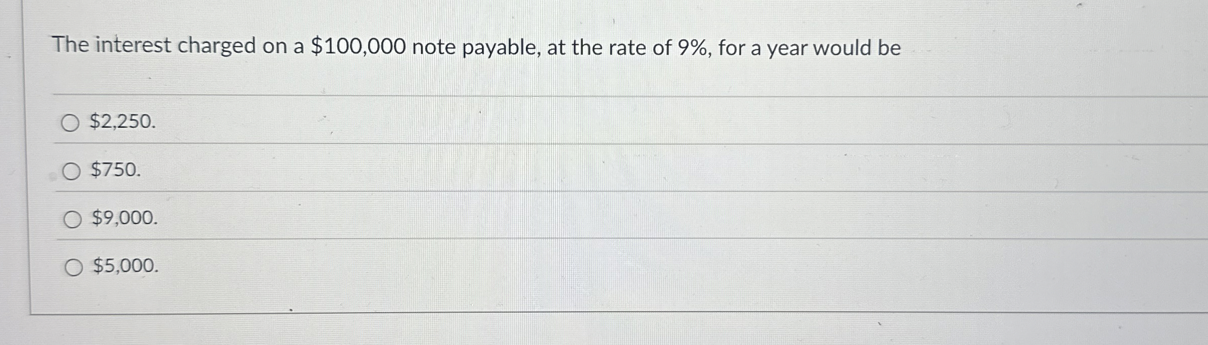 The interest charged on a $ 1 0 0 , 0 0 0 note