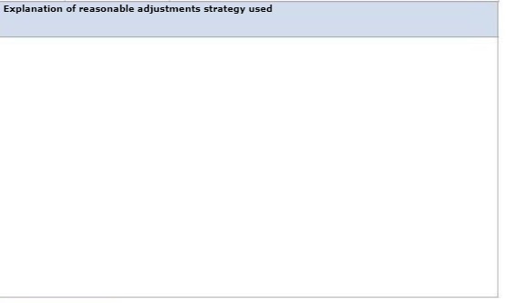 Explanation of reasonable adjustments strategy