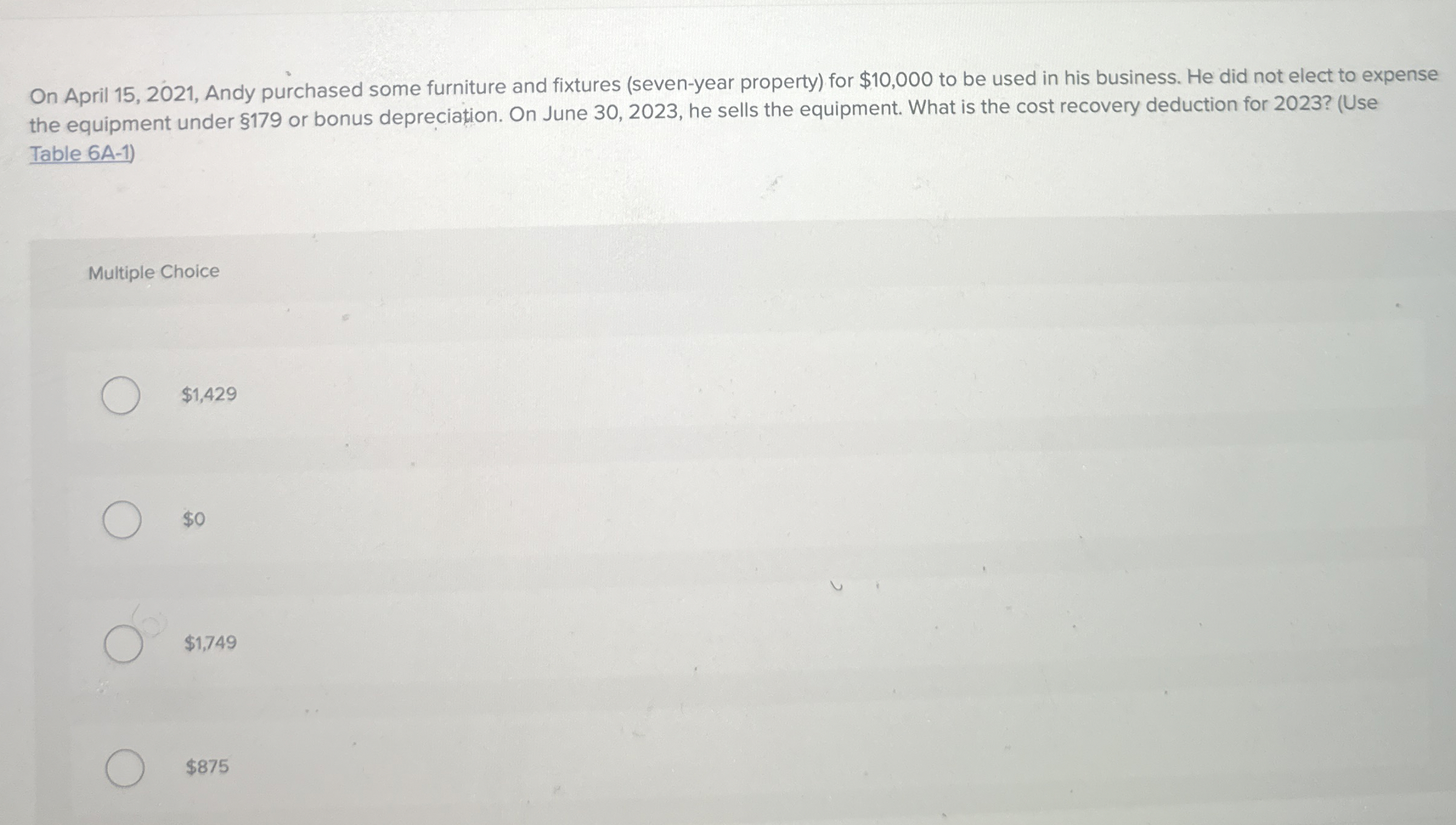 On April 1 5 , 2 0 2 1 , Andy purchased some