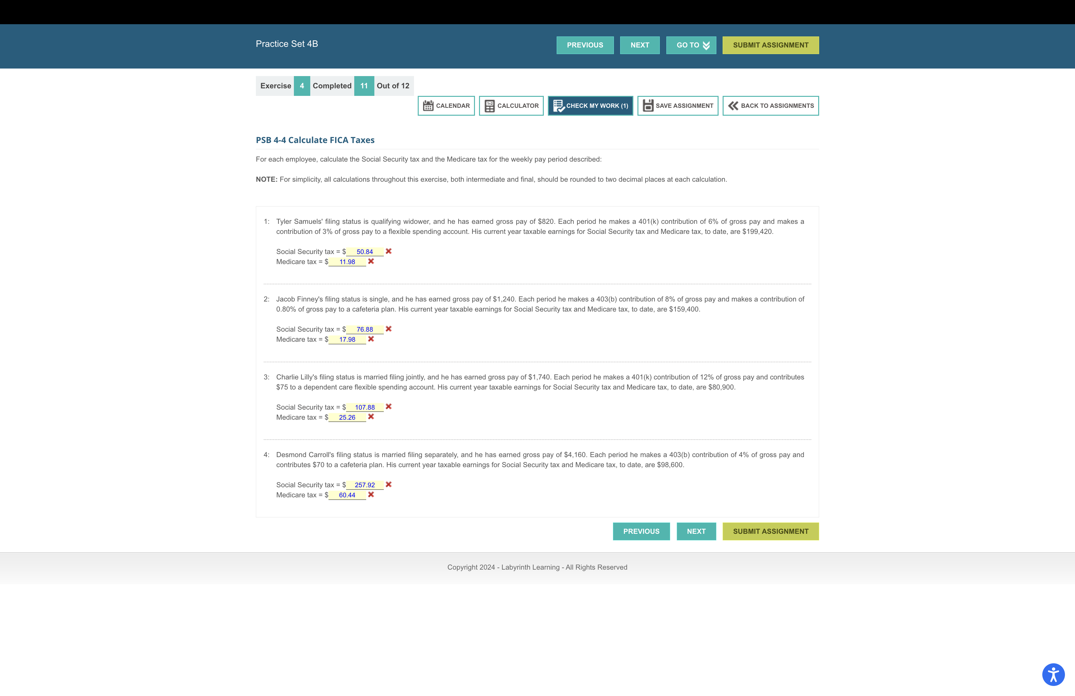 Practice Set 4B PREV S SUBMIT ASSIGNMENT Exercise