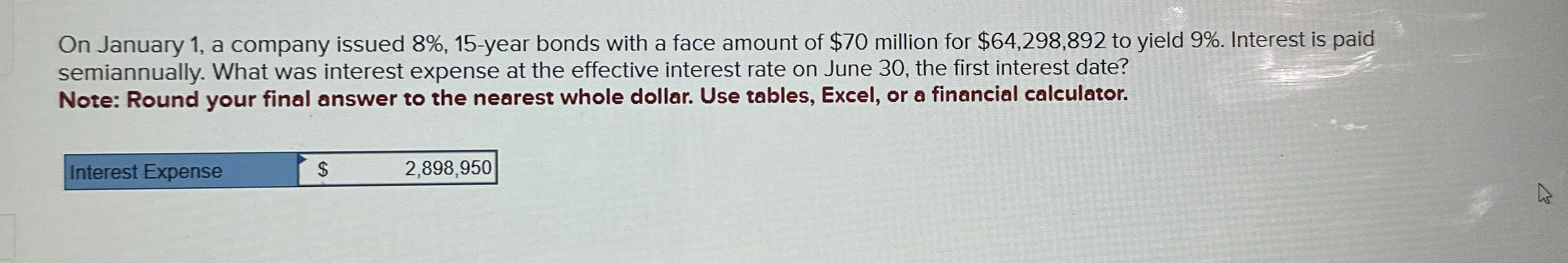 On January 1 , a company issued 8 % , 1 5 - year