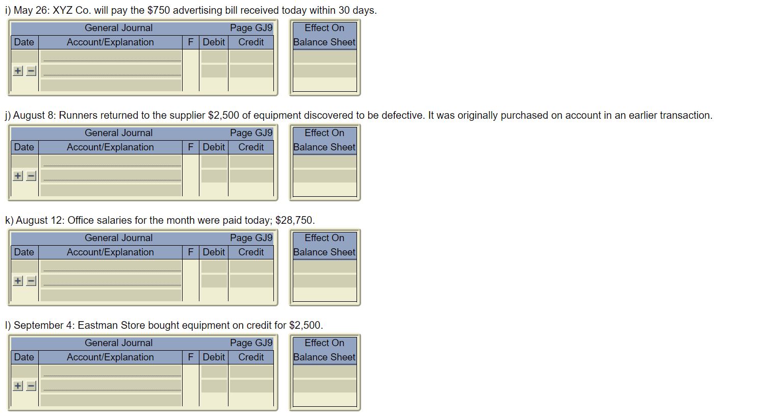 Below are individual unrelated transactions from