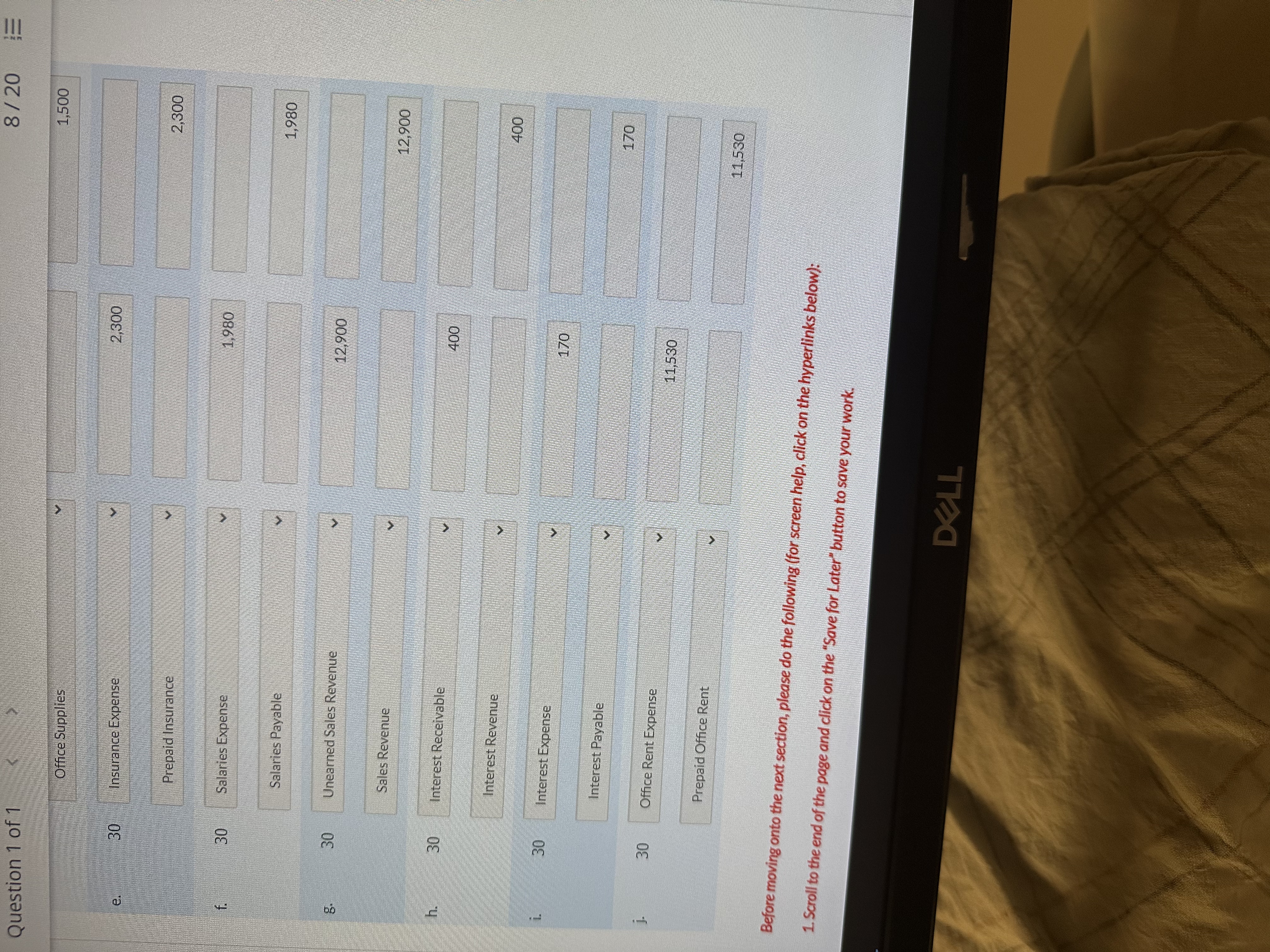 f 3) - Spring 2023 8 / 20 Question 1 of 1 View