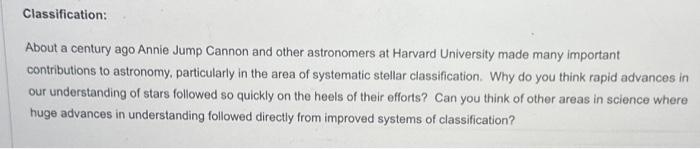 please help answer this!! Classification: About a