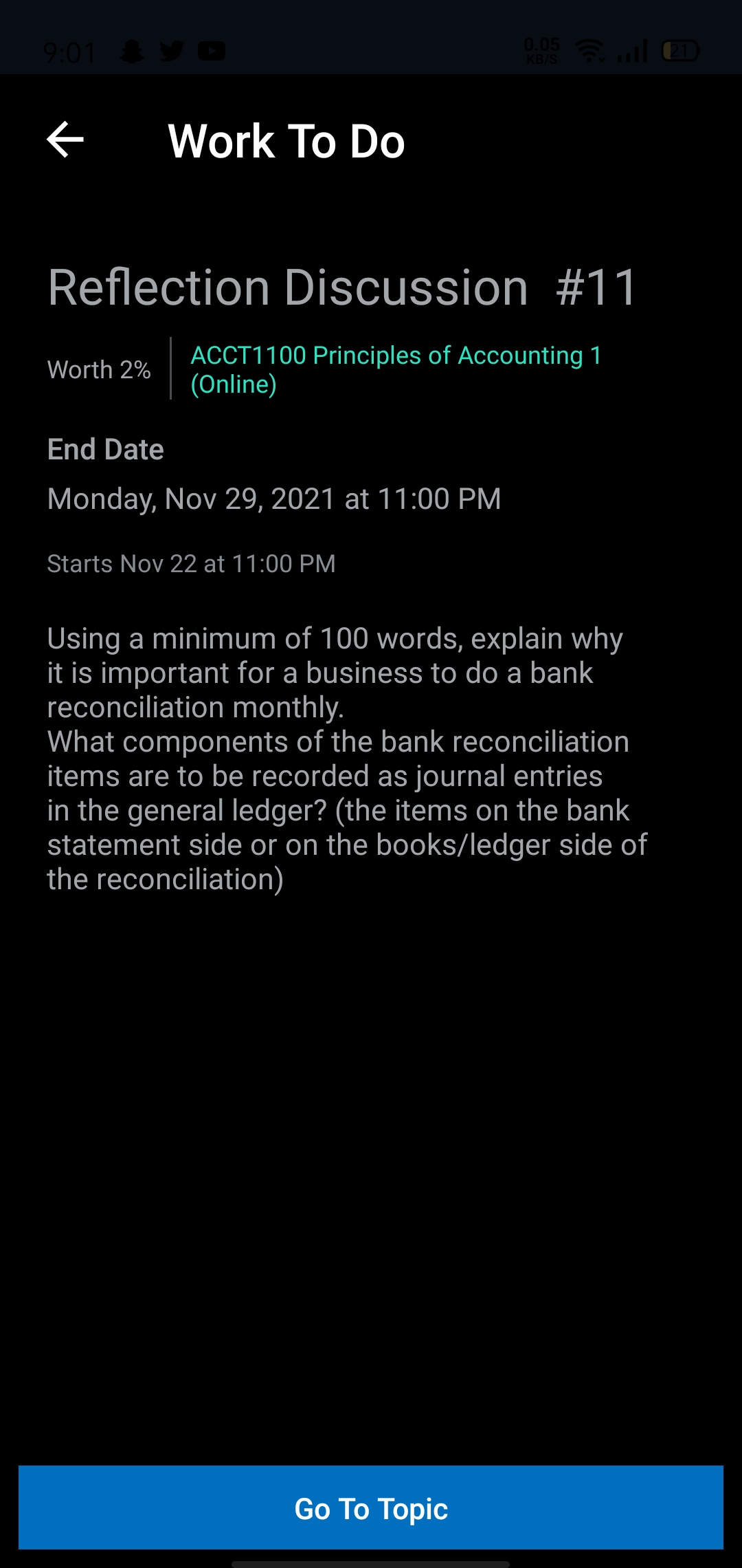 9:01 & y KB/S Work To Do Reflection Discussion