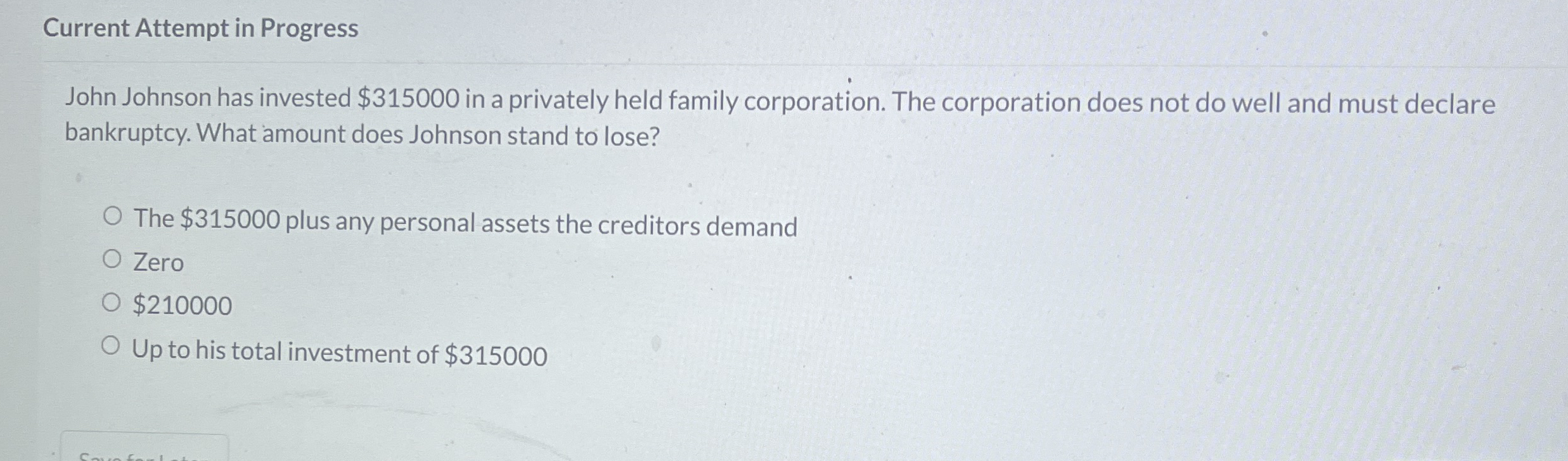 Current Attempt in Progress John Johnson has