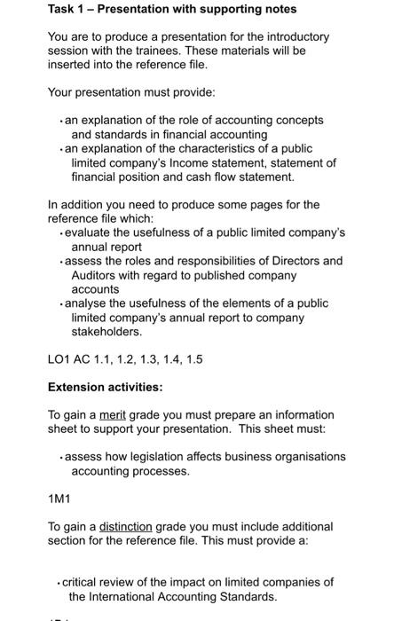 Y6 Task 1 - Presentation with supporting notes