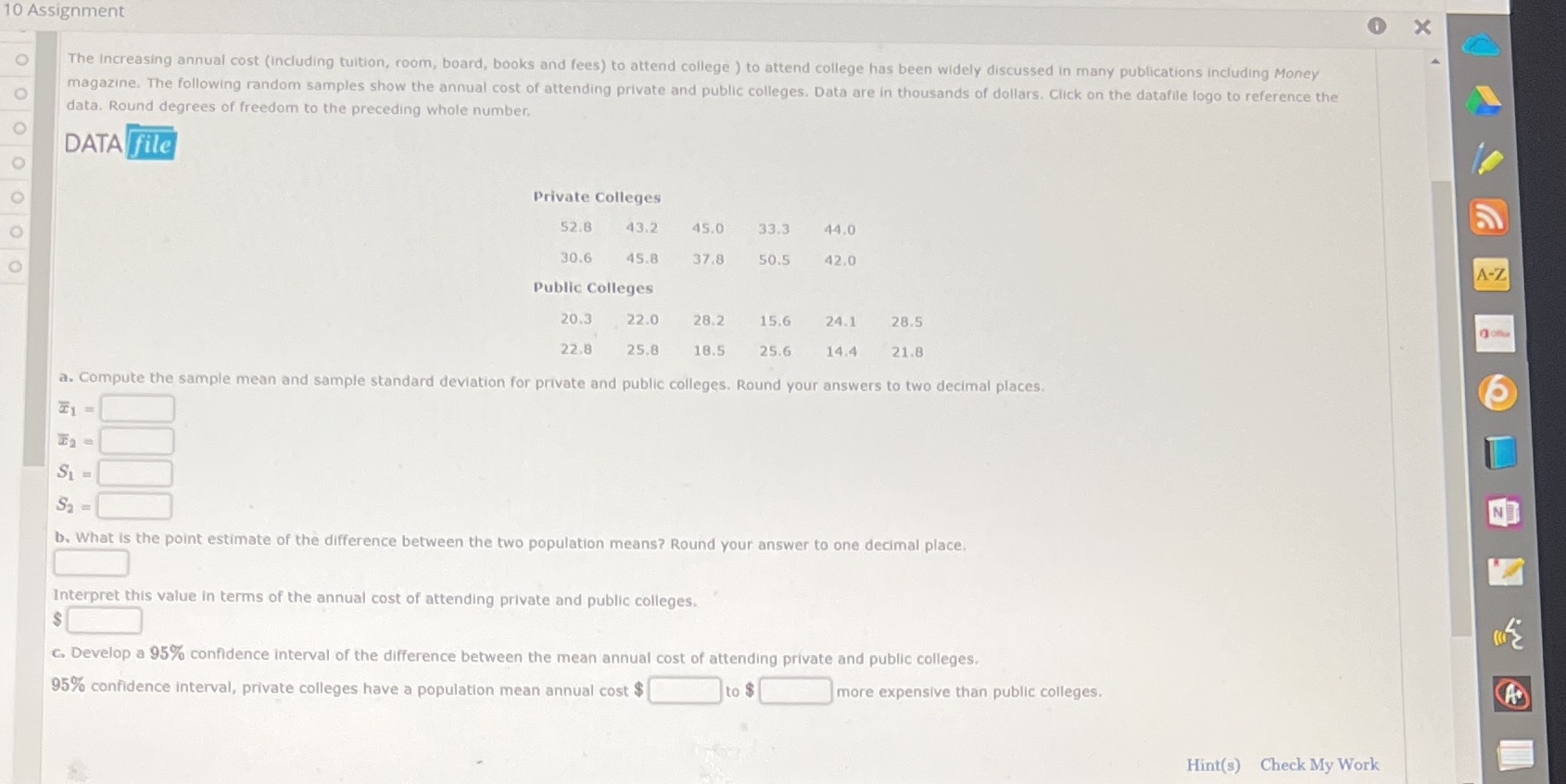 10 Assignment X O The Increasing annual cost