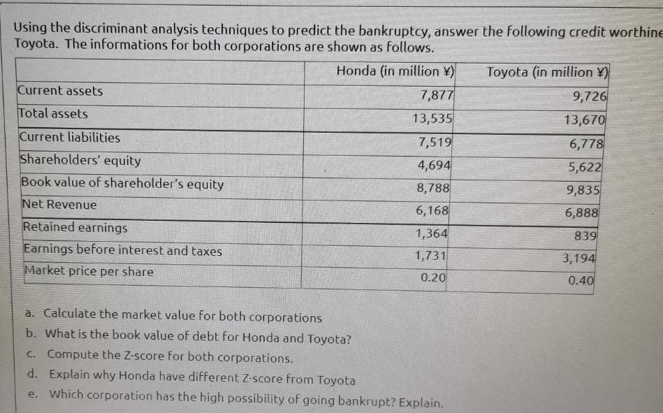 Using the discriminant analysis techniques to