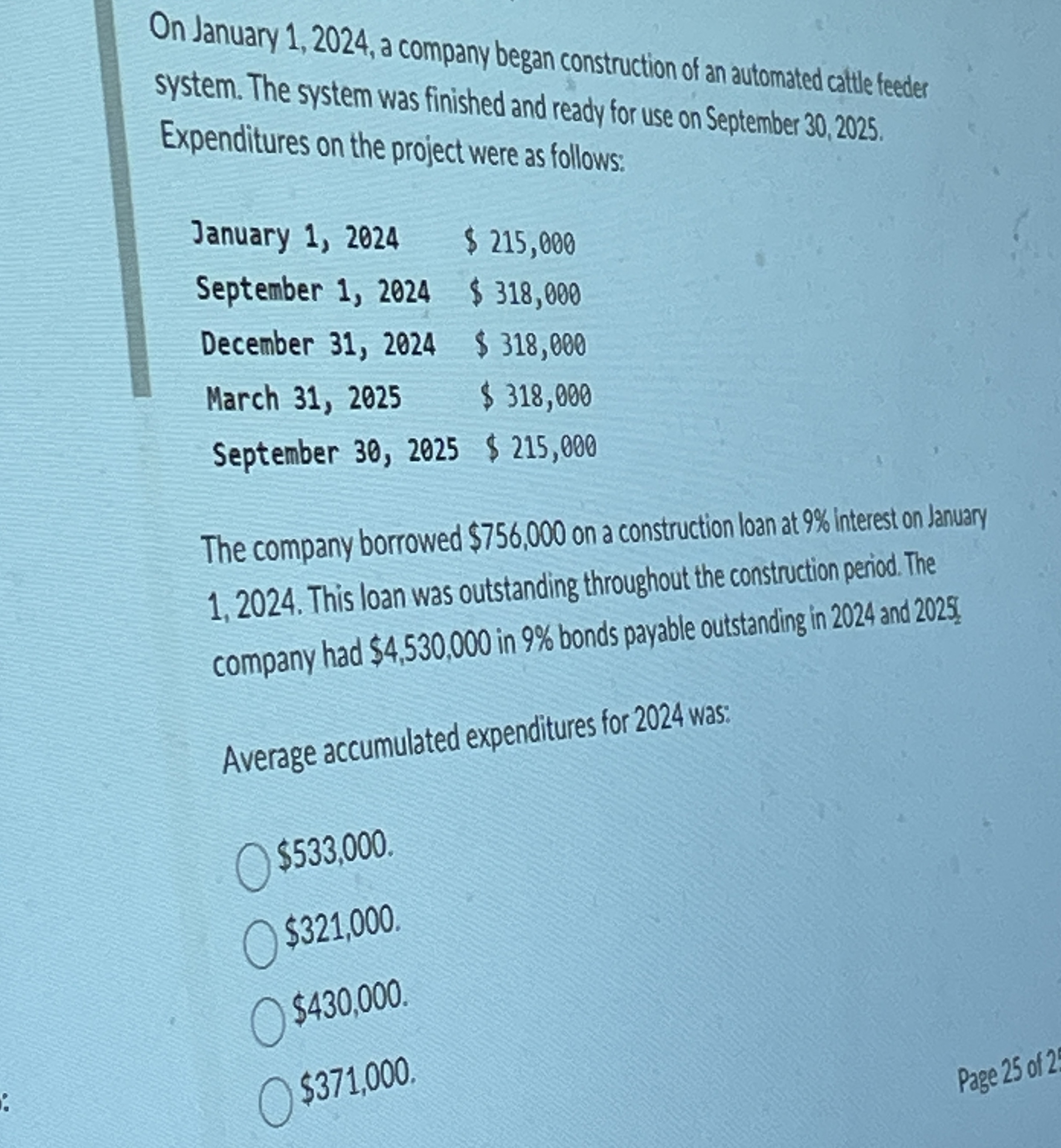 On January 1 , 2 0 2 4 , a company began