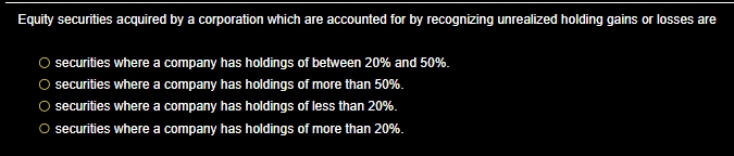 Equity securities acquired by a corporation which