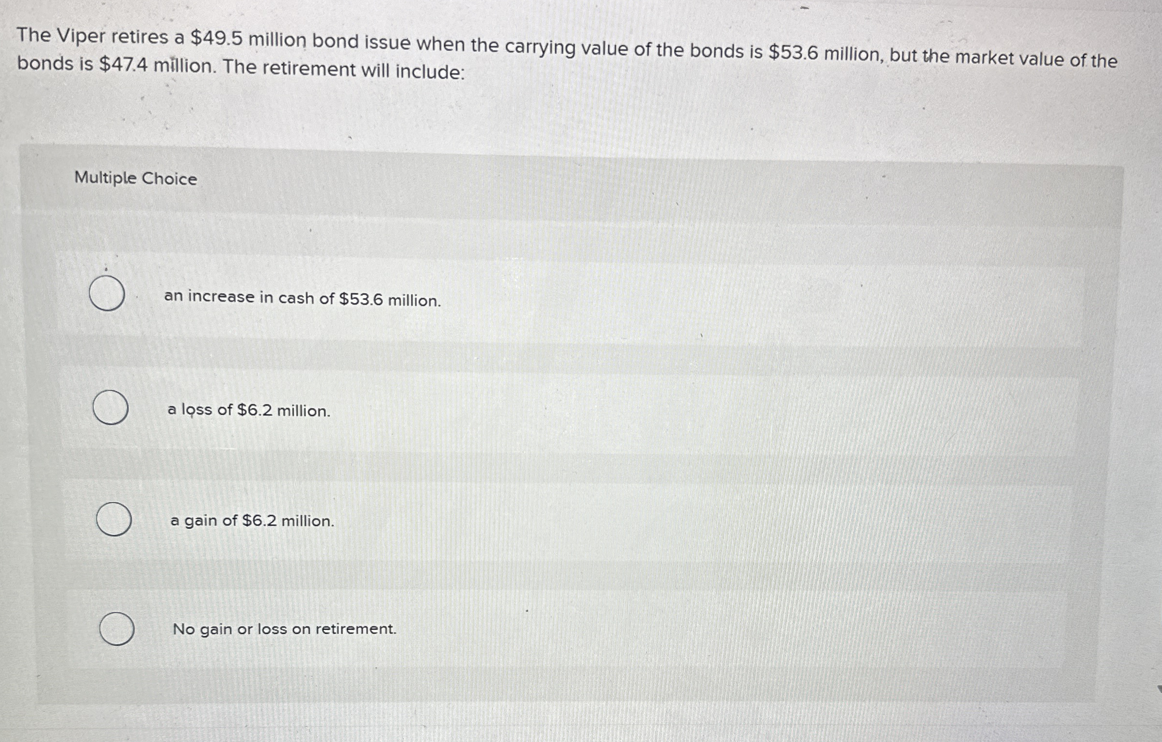 The Viper retires a $ 4 9 . 5 million bond issue