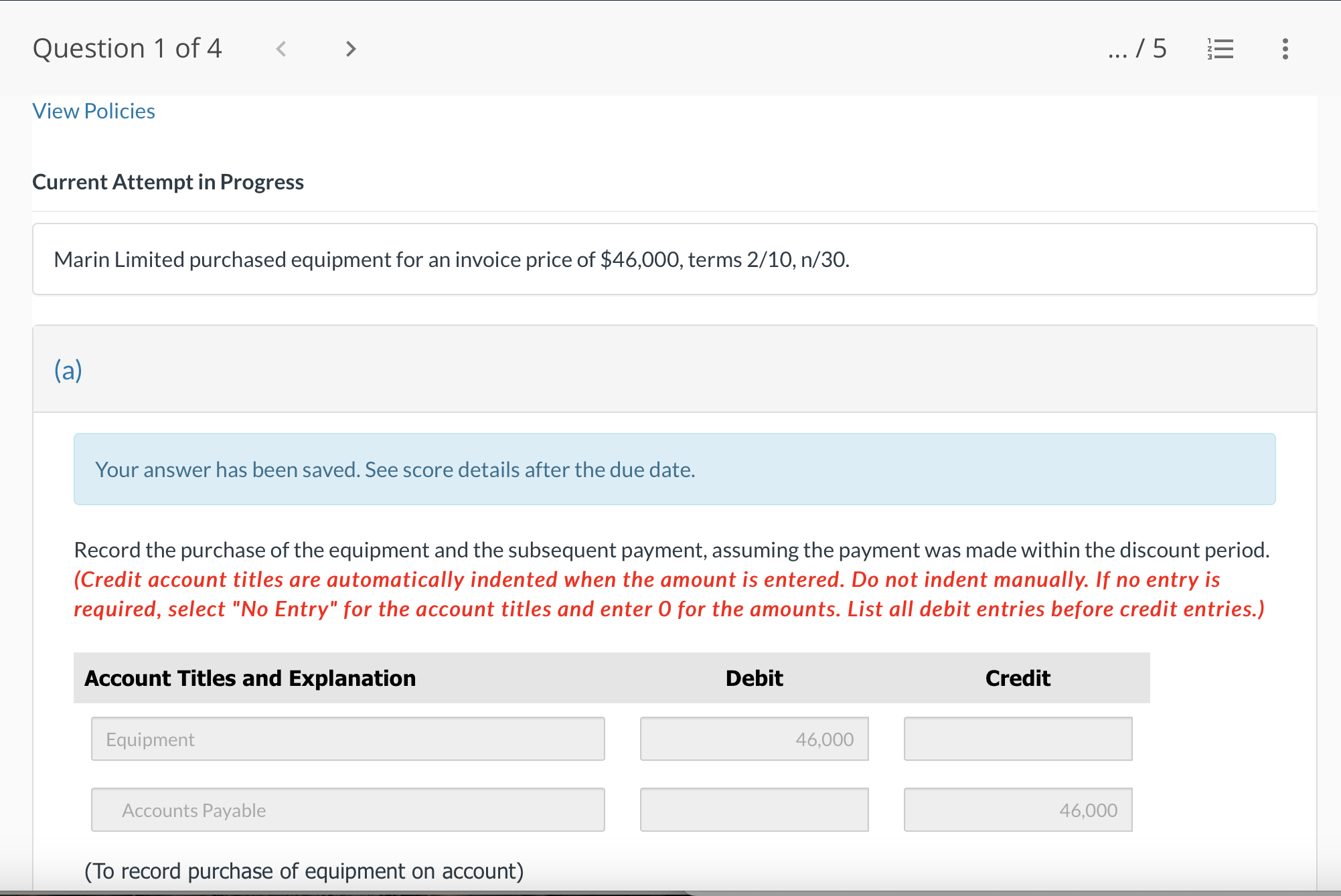 Question 1 of4  style=