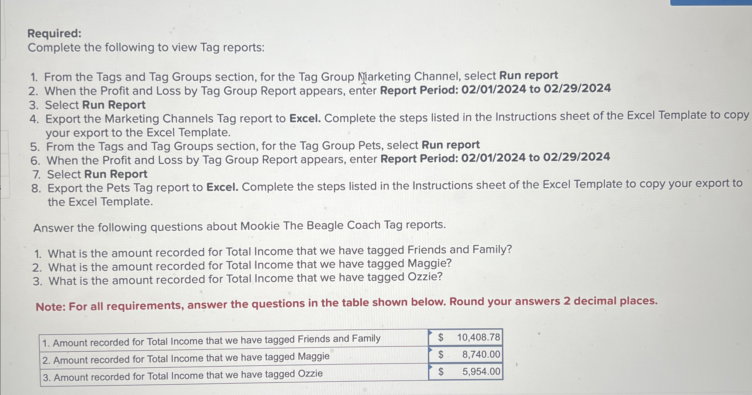 Required: Complete the following to view Tag