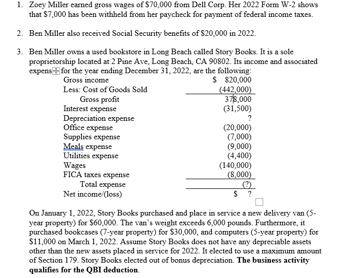 Y6 _ Eoey Miller earned gross wages of $20,000